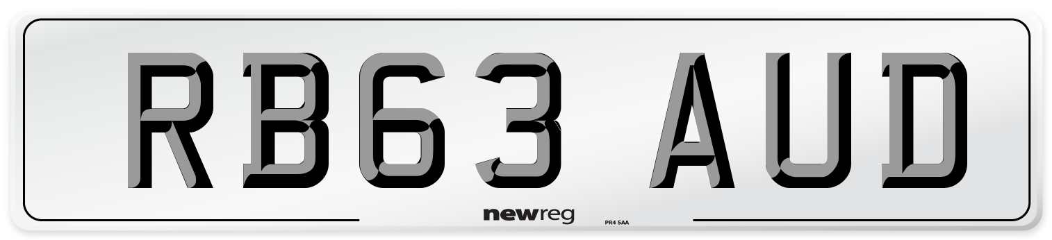 RB63 AUD Number Plate from New Reg